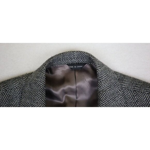 OAKTON - VINTAGE MEN'S GRAY HERRINGBONE BLAZER JACKET SPORT COAT - SIZE 42R - Picture 3 of 13